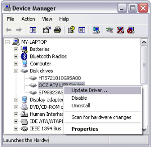 Update driver for USB stick