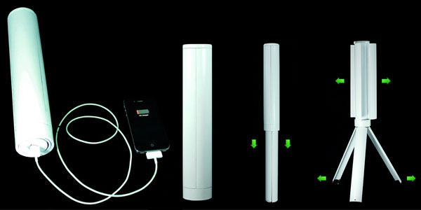 Portable wind turbine for charging USB devices