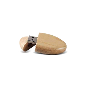 Oval bamboo USB stick