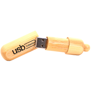 Promotional Round Bamboo USB