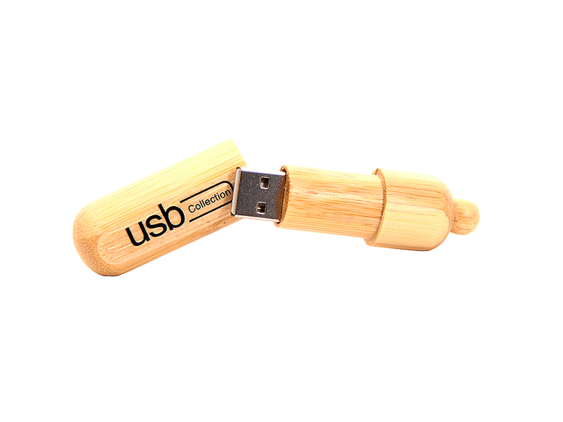 Promotional Round Bamboo USB